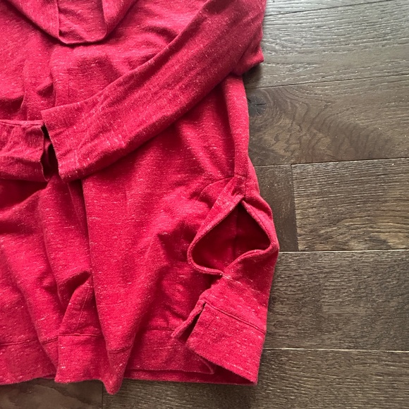 J. Jill French Terry Cowl Neck Tunic Pullover Sweatshirt Scarlet Red Womens L - Picture 3 of 6
